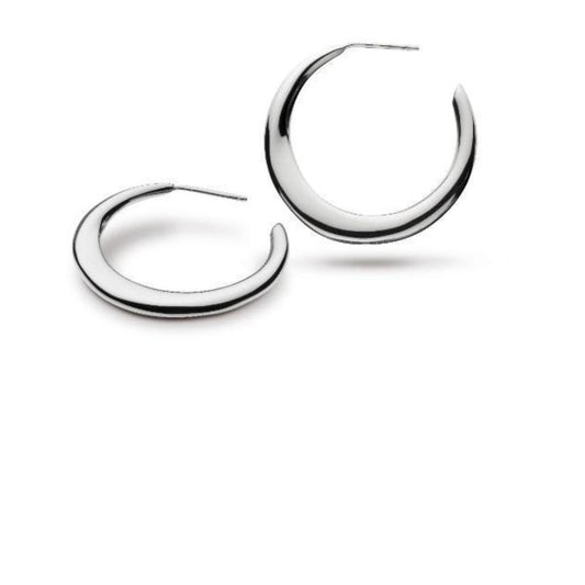 kit Heath Silver bevel curve hoop earrings Earrings Kit Heath   