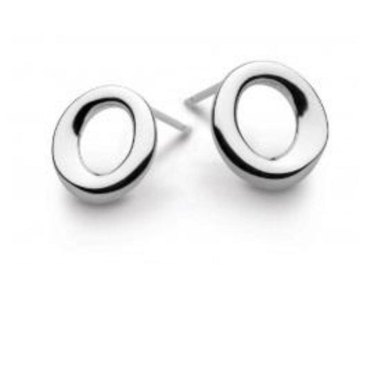 Silver bevel curve small circle studs Earrings Kit Heath   
