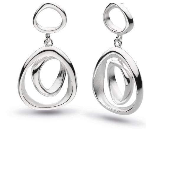 Silver coast shore double link drop earrings Earrings Kit Heath   
