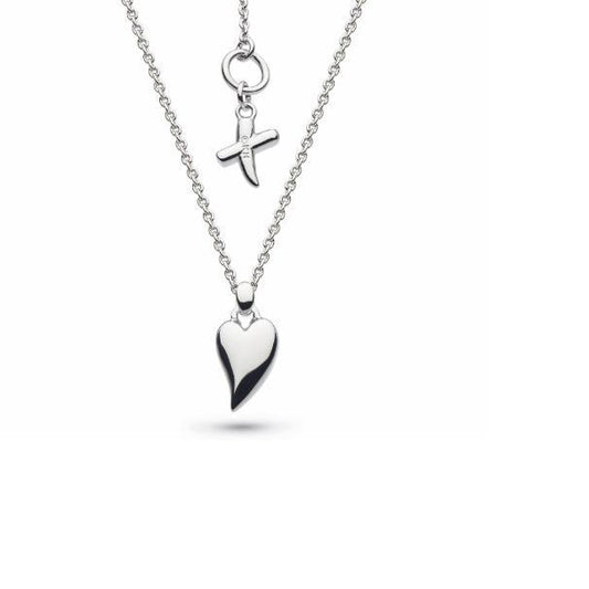kit Heath Silver desire kiss mini heart necklace Necklace Kit Heath   