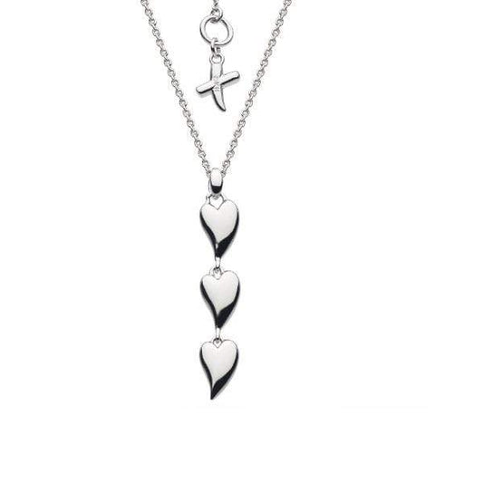 Silver desire kiss triple heart necklace Necklace Kit Heath   