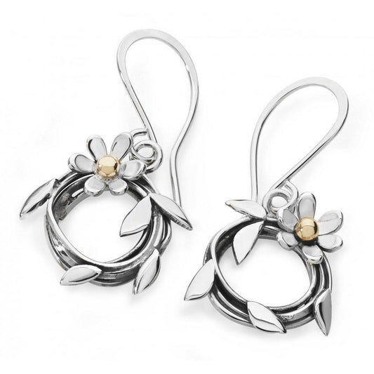 Linda Macdonald Silver gold entwined hook earrings Earrings Linda Macdonald   