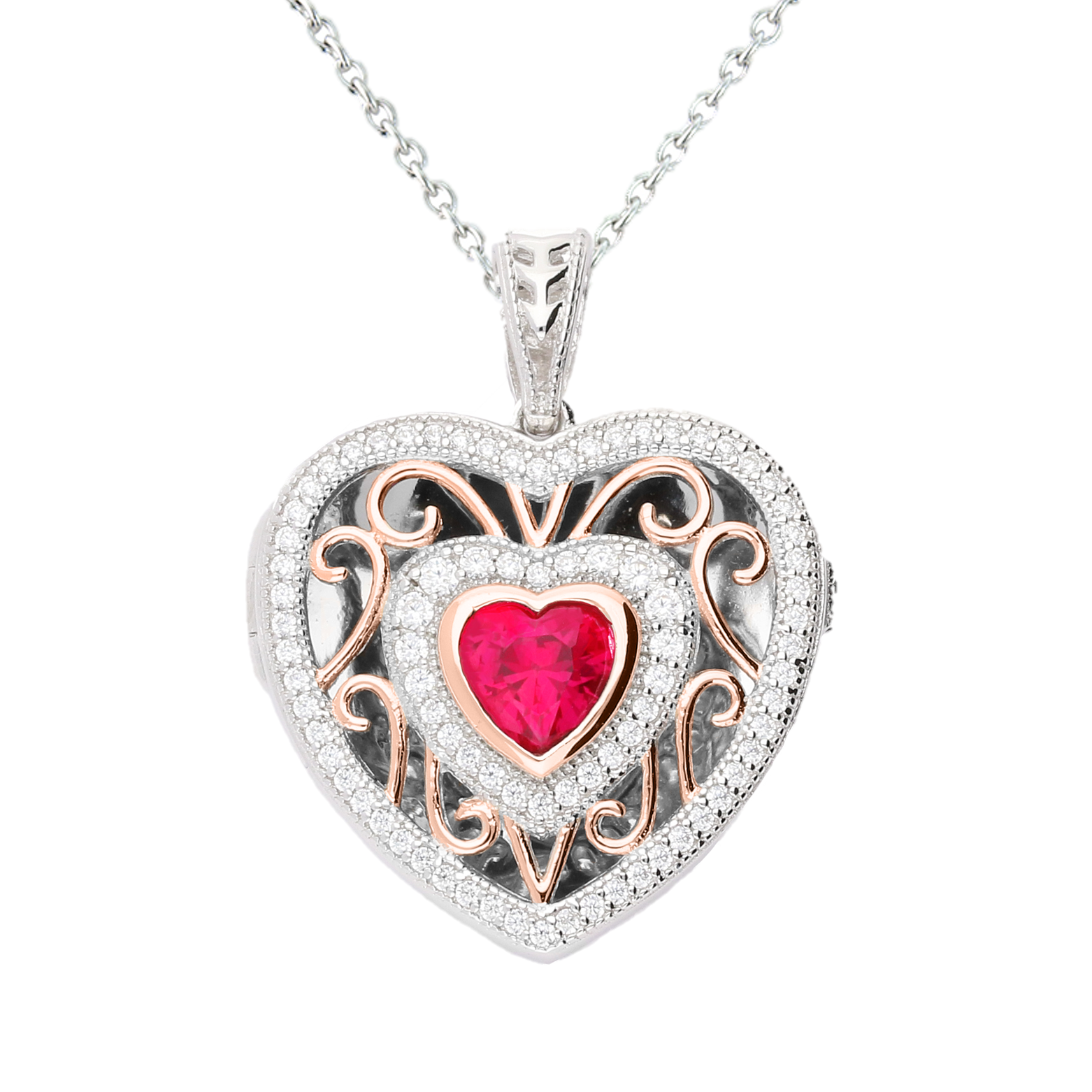 Lola Locket Silver and rose gold Rosie heart locket Locket Lola Locket   