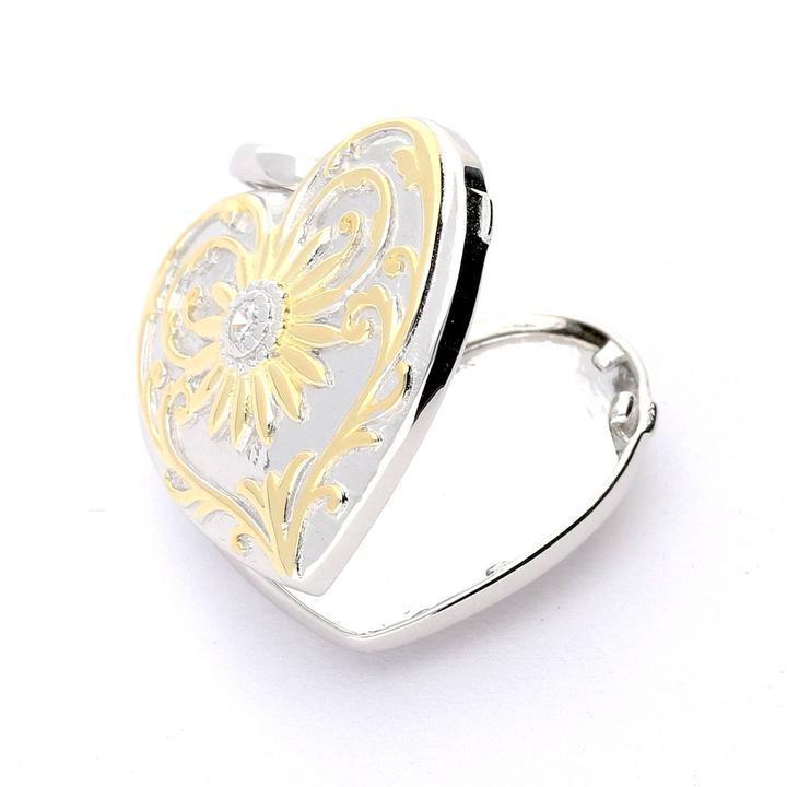 Lola Locket Silver and yellow gold Darcy heart locket Locket Lola Locket   