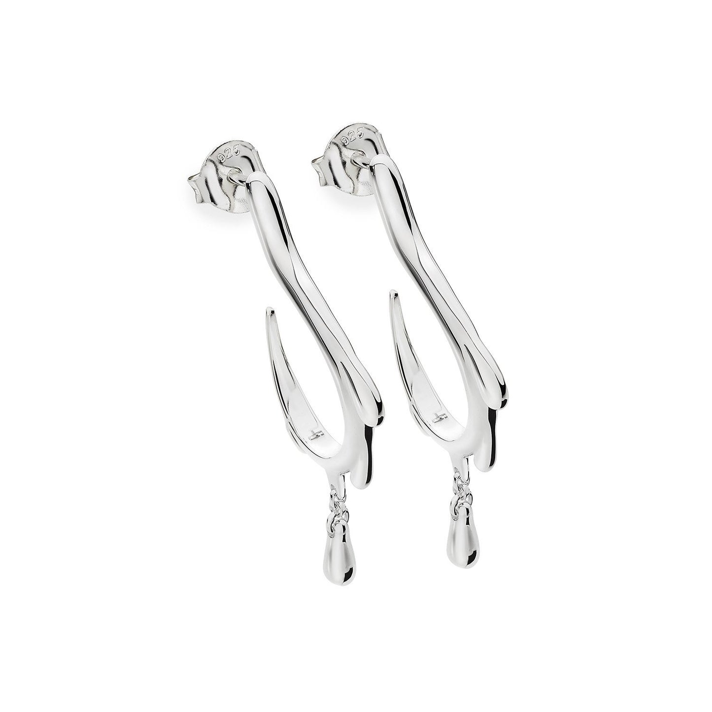 Silver dripping hoop earrings Earrings Lucy Q   