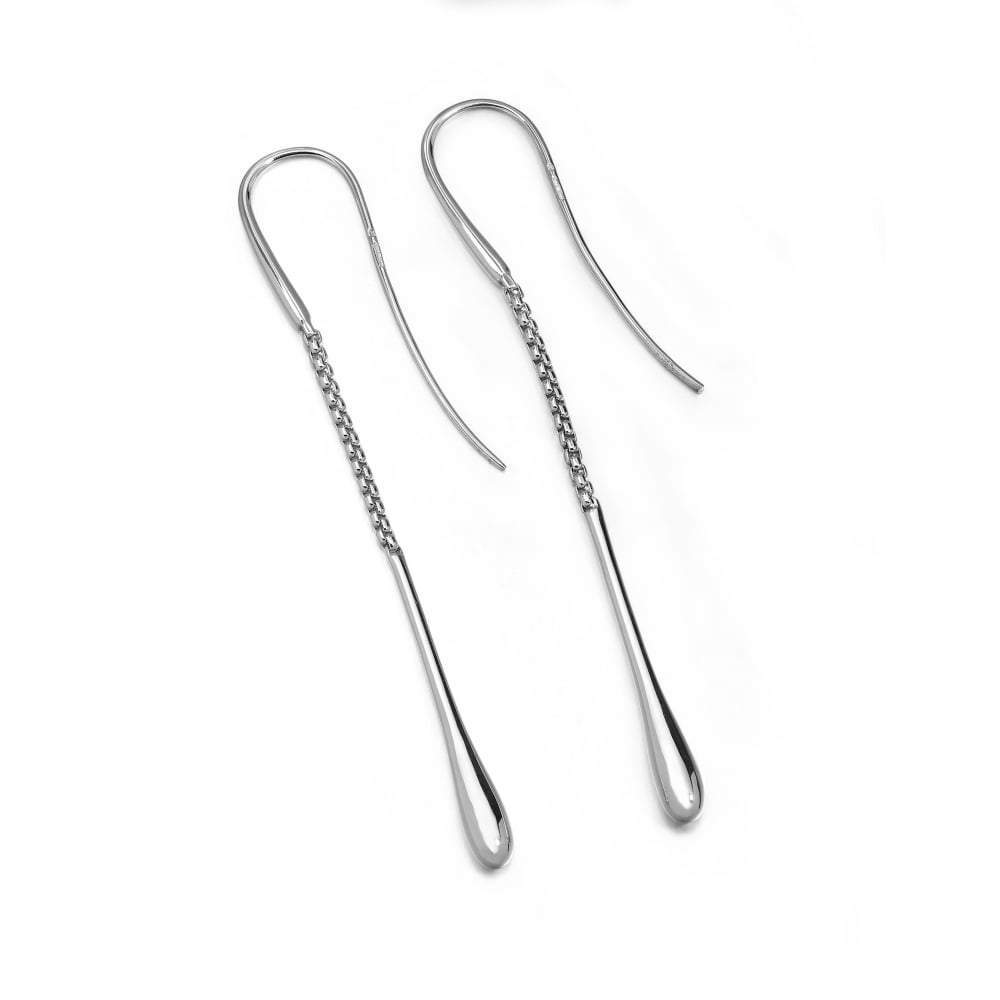 Silver single drip drop earrings Earrings Lucy Q   