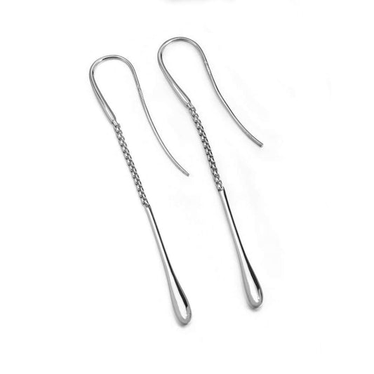 Silver single drip drop earrings Earrings Lucy Q   