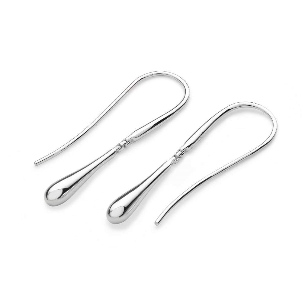 Silver single drip hook earrings Earrings Lucy Q   