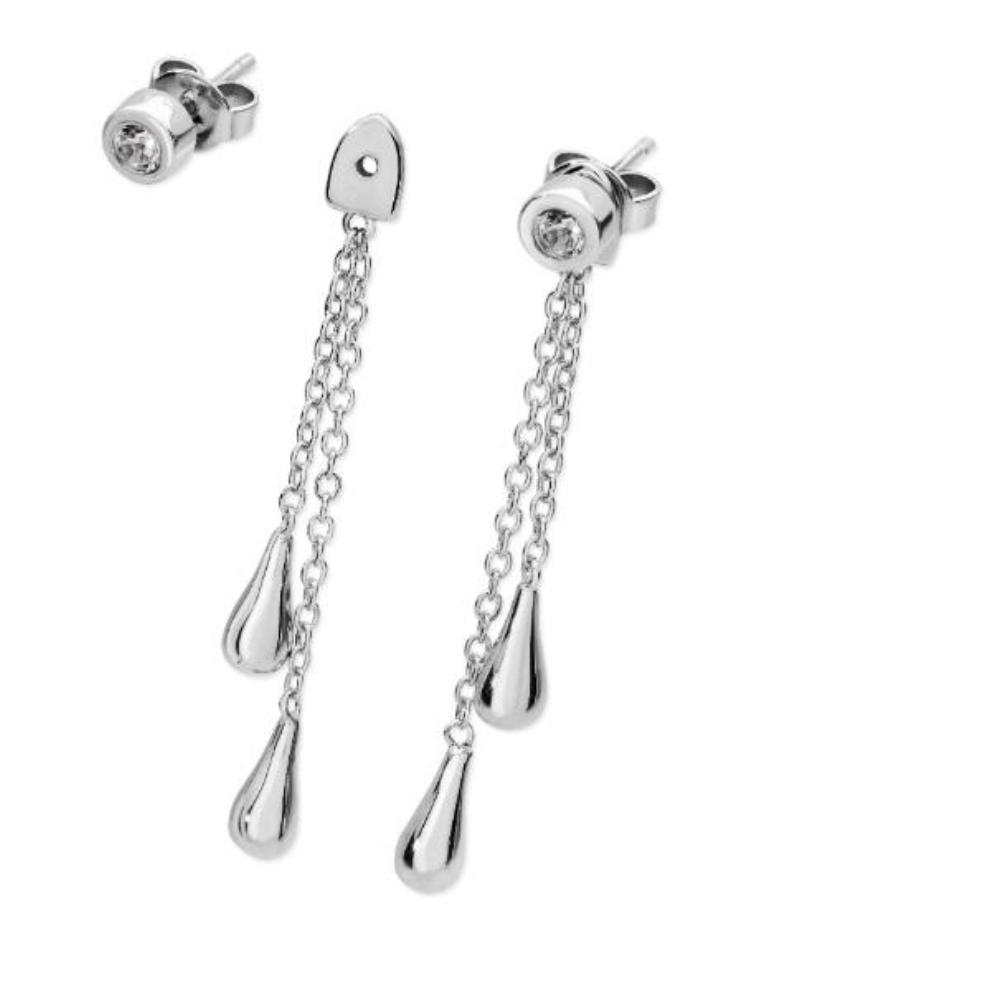 Silver & white topaz removable drop earrings Earrings Lucy Q   