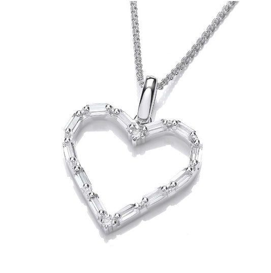 Sparkly Open Heart Pendant Pendant Cavendish French   