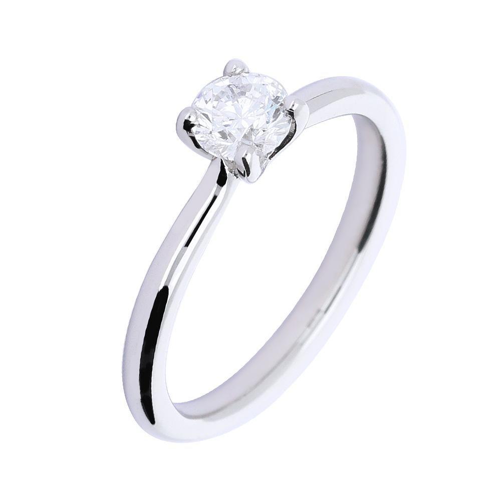 Platinum 0.50ct brilliant Natural Diamond four claw ring Ring Rock Lobster   