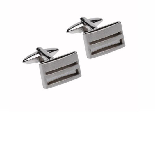 Steel cutout rectangle cufflinks Cufflinks Unique   