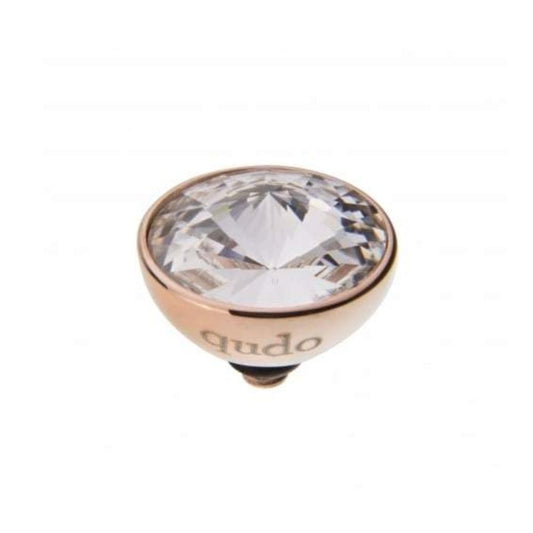 Qudo rose gold crystal 11.5mm bottone ring top 627890 Ring Topper Qudo Composable Rings   