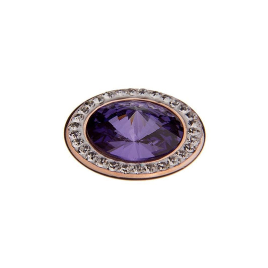 Qudo rose gold tanzanite swarovski 16mm tondo deluxe ring top 647610 Ring Topper Qudo Composable Rings   