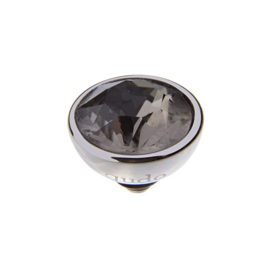 Qudo Steel black diamond swarovski 10mm bottone ring top 627261 Ring Topper Qudo Composable Rings   