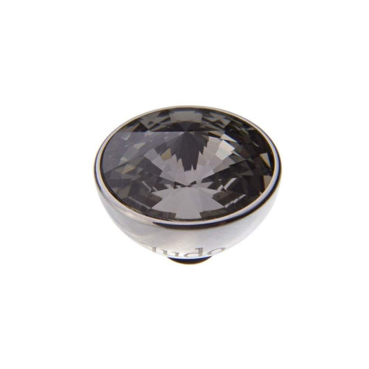 Qudo Steel black diamond swarovski 11.5mm bottone ring top 627748 Ring Topper Qudo Composable Rings   
