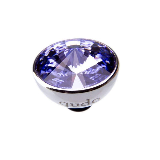 Qudo Steel provence lavender swarovski 11.5mm bottone ring top Ring Topper Qudo Composable Rings   