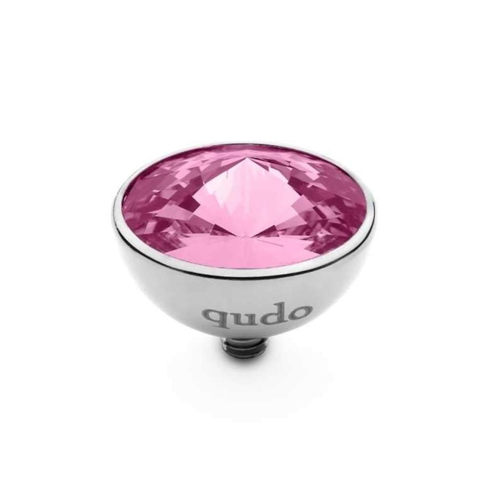 Qudo Steel rose swarovski 13mm bottone ring top Ring Topper Qudo Composable Rings   