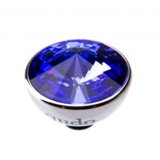 Qudo Steel sapphire swarovski 11.5mm bottone ring top Ring Topper Qudo Composable Rings   