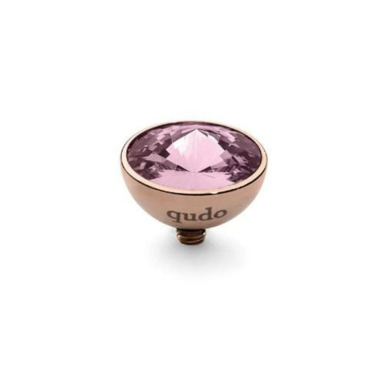 Qudo rose gold light rose swarovski 11.5mm bottone ring top 627893 Ring Topper Qudo Composable Rings   