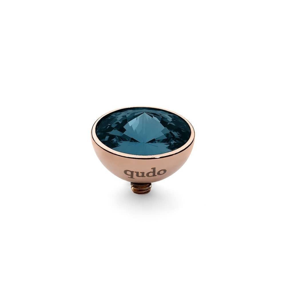 Qudo rose gold montana swarovski 11.5mm bottone ring top Ring Topper Qudo Composable Rings   
