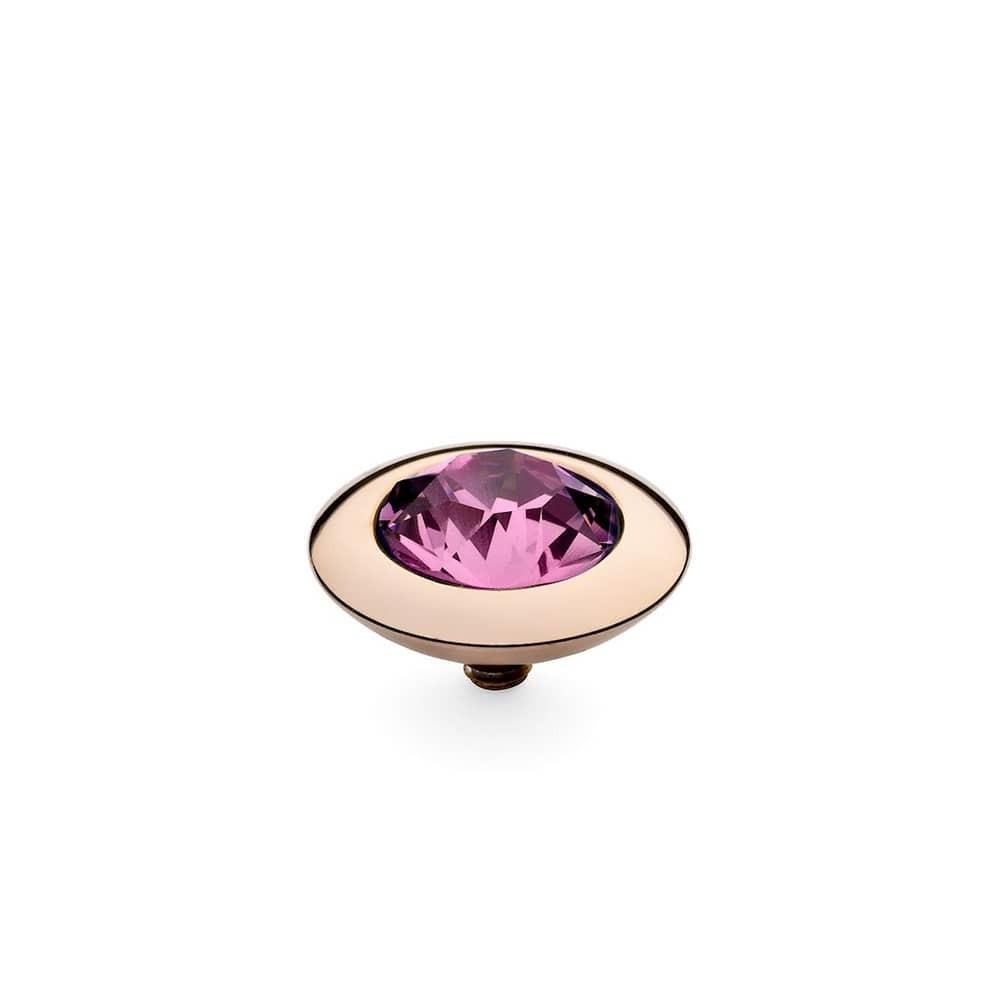 Qudo Rose gold rose swarovski 13mm tondo ring top Ring Topper Qudo Composable Rings   