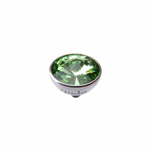 Qudo Steel peridot swarovski 11.5mm bottone ring top Ring Topper Qudo Composable Rings   