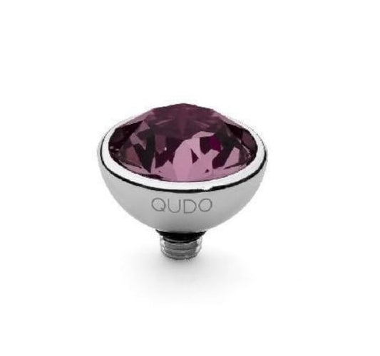 Qudo Bottone Silver and Purple Amethyst Ring Gem Top, 10mm 627254 Ring Topper Qudo Composable Rings   