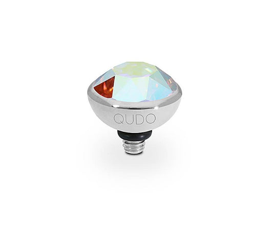 Bottone Silver and Aurora Boreale Crystal Ring Gem Top, 10mm 627408 Ring Topper Qudo Composable Rings   