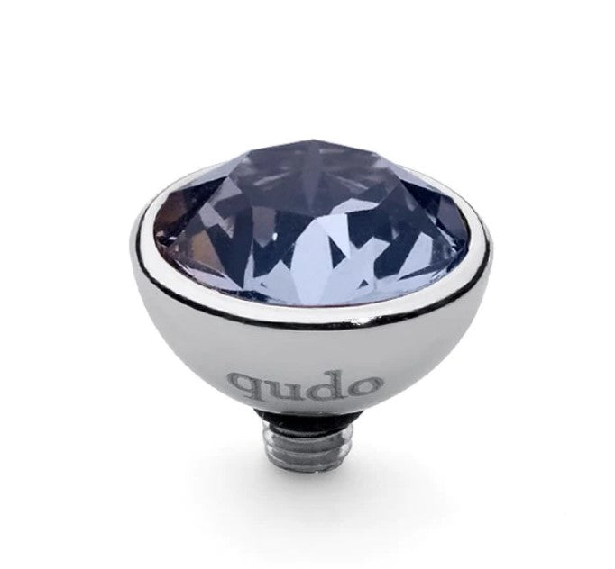 Qudo Steel provence lavender swarovski 10mm bottone ring top Ring Topper Qudo Composable Rings   