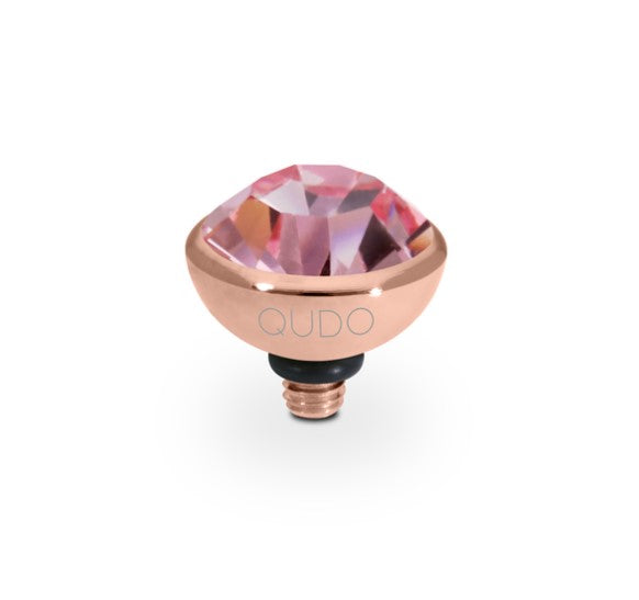 Qudo Rose gold light rose swarovski 10mm bottone ring top 627427 Ring Topper Qudo Composable Rings   
