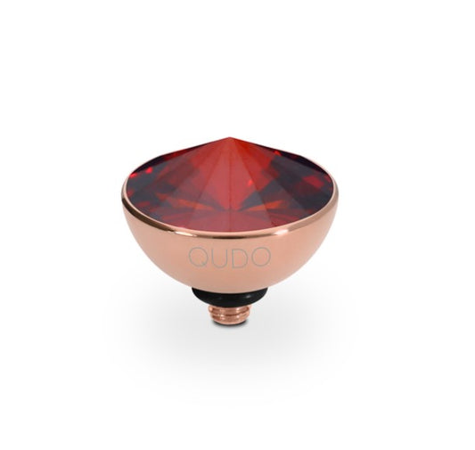 Qudo rose gold red magma swarovski 11.5mm bottone ring top Ring Topper Qudo Composable Rings   