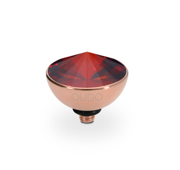 Qudo rose gold red magma swarovski 11.5mm bottone ring top Ring Topper Qudo Composable Rings   