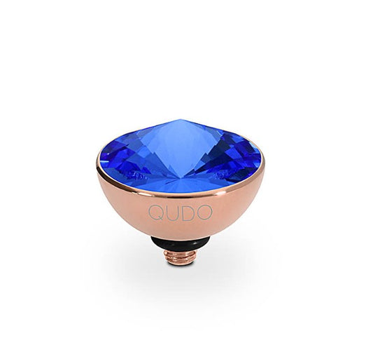 Qudo Rose gold sapphire swarovski 11.5mm bottone ring top Ring Topper Qudo Composable Rings   