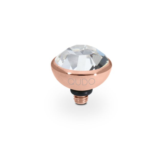 Qudo rose gold plated crystal swarovski 10mm bottone ring top Ring Topper Qudo Composable Rings   