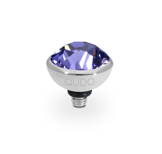 Qudo Bottone Silver and Tanzanite Blue Ring Gem Top10mm 627320 Ring Topper Qudo Composable Rings   