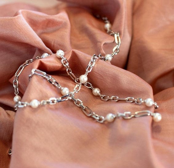 Revival Astoria Figaro Pearl Chain Link Multi Wear Station Necklace Necklaces Kit Heath