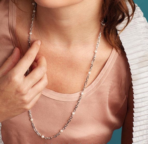 Revival Astoria Figaro Pearl Chain Link Multi Wear Station Necklace Necklaces Kit Heath