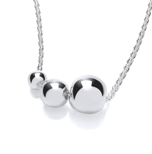 Silver Triple Ball Necklace Necklace Cavendish French   