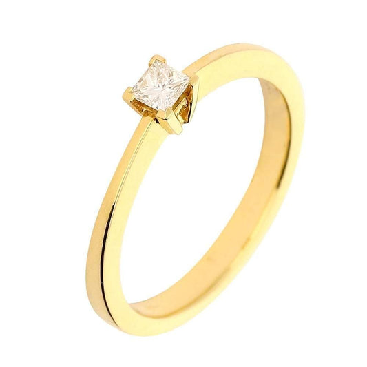 18ct Gold princess cut  0.15ct natural diamond ring size M Ring Rock Lobster   