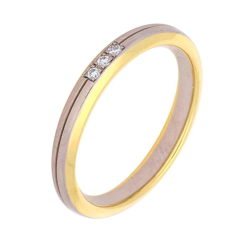 18ct white and yellow gold triple diamond ring Ring Not specified   
