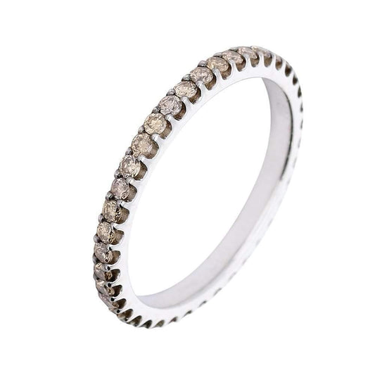 18ct white gold natural brown diamond full eternity ring Ring Not specified   