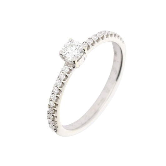 18ct white gold brilliant cut 0.20ct natural diamond ring with set shoulders  GVS Ring Not specified   