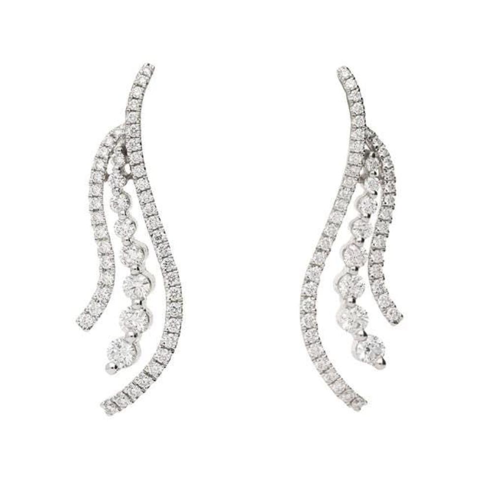 18ct white gold 1.46 ct diamond cascade drop earrings Earrings Rock Lobster   