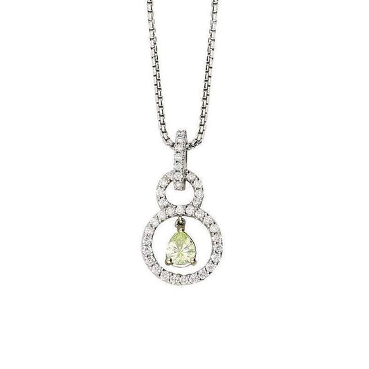 18ct white gold necklace set with a 0.31ct natural lime pear shape certified diamond Pendant Rock Lobster   