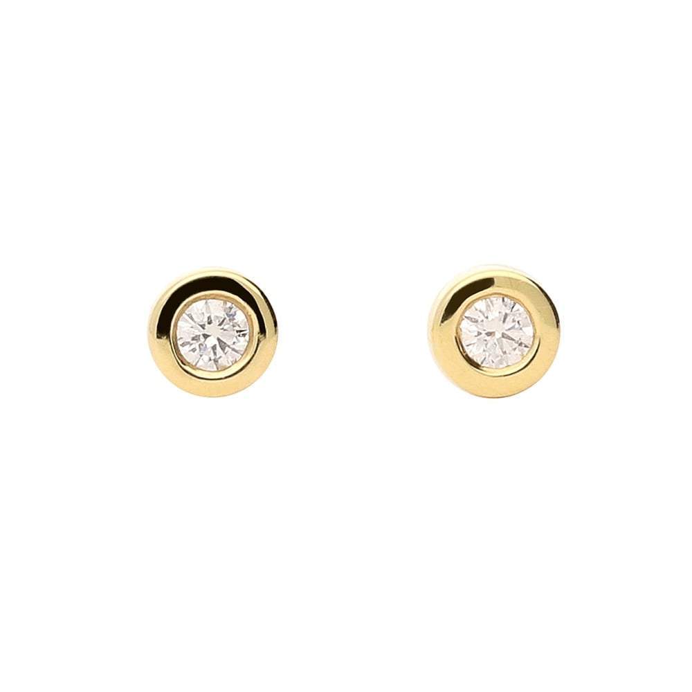 Tiny 18ct yellow gold brilliant cut diamond earrings Earrings Rock Lobster   