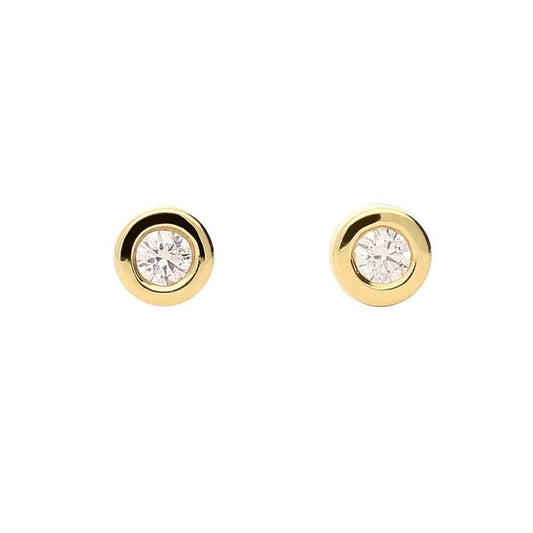 Tiny 18ct yellow gold brilliant cut diamond earrings Earrings Hans Rivoir   