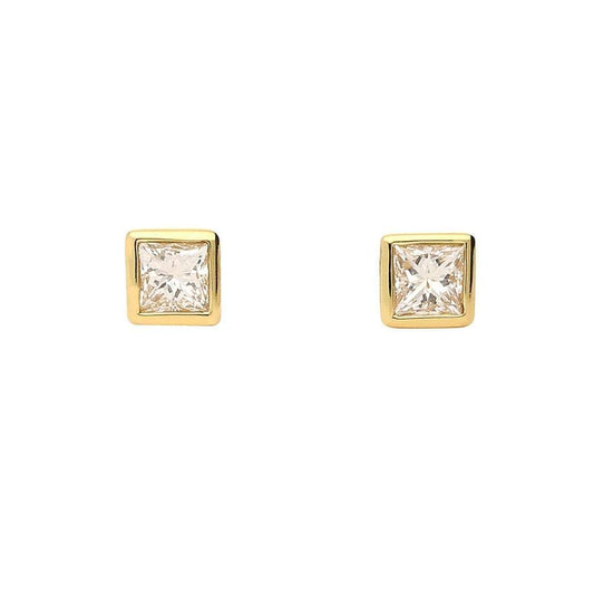 18ct yellow gold princess cut 0.20ct diamond stud earrings Earrings Rock Lobster   