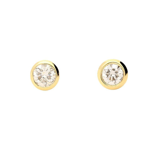 18ct yellow gold rubover 0.20 brilliant cut diamond earrings Earrings Hans Rivoir   