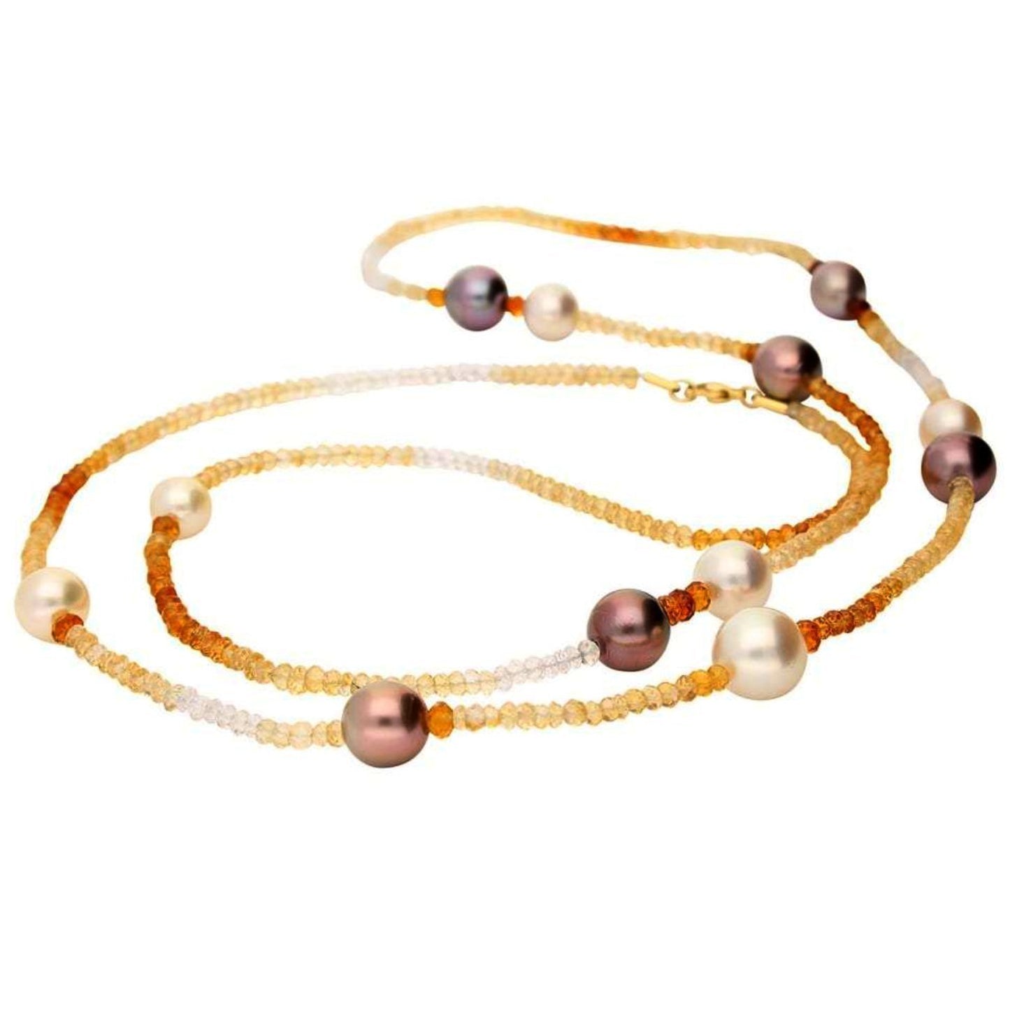 18ct yellow gold southsea pearl and citrine necklace Neckwear Rock Lobster   